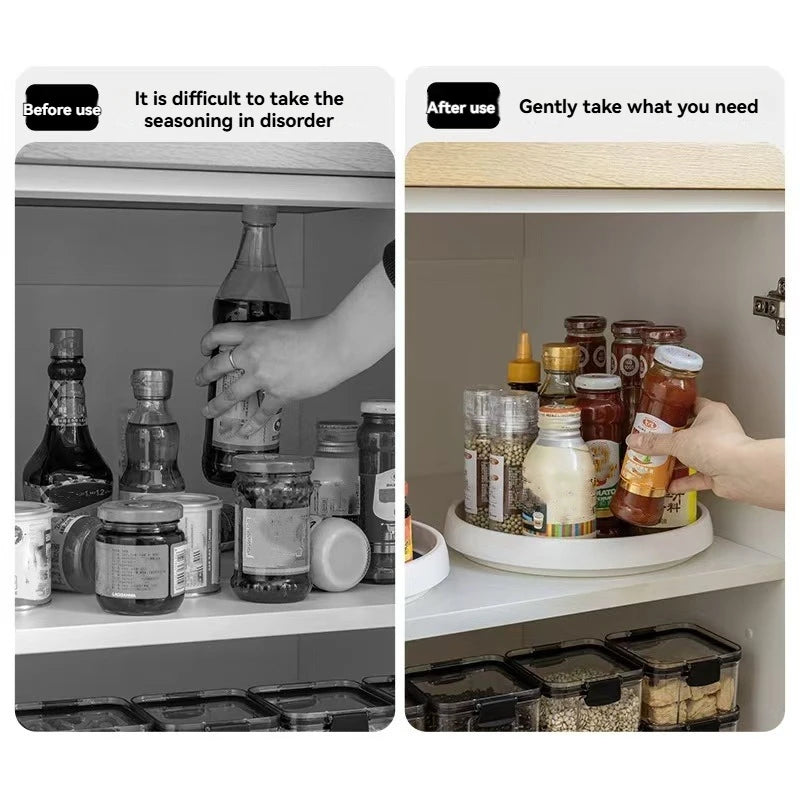 1Pc/Kitchen Seasoning Storage Rack Double-Layer Rotating Storage Rack Countertop Multi-Functional Condiment Storage Rack