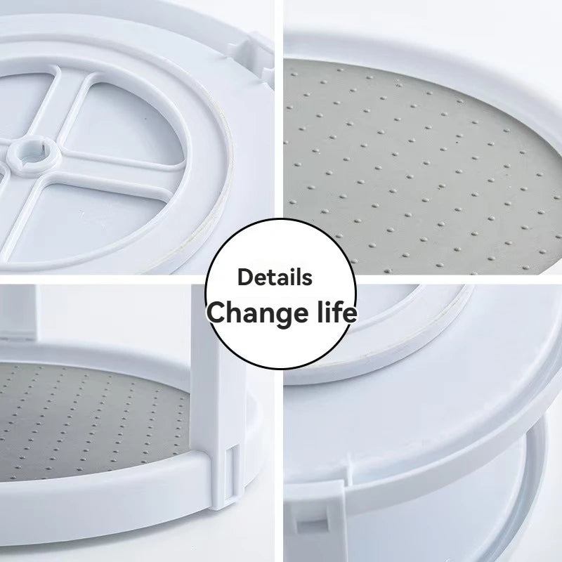 1Pc/Kitchen Seasoning Storage Rack Double-Layer Rotating Storage Rack Countertop Multi-Functional Condiment Storage Rack