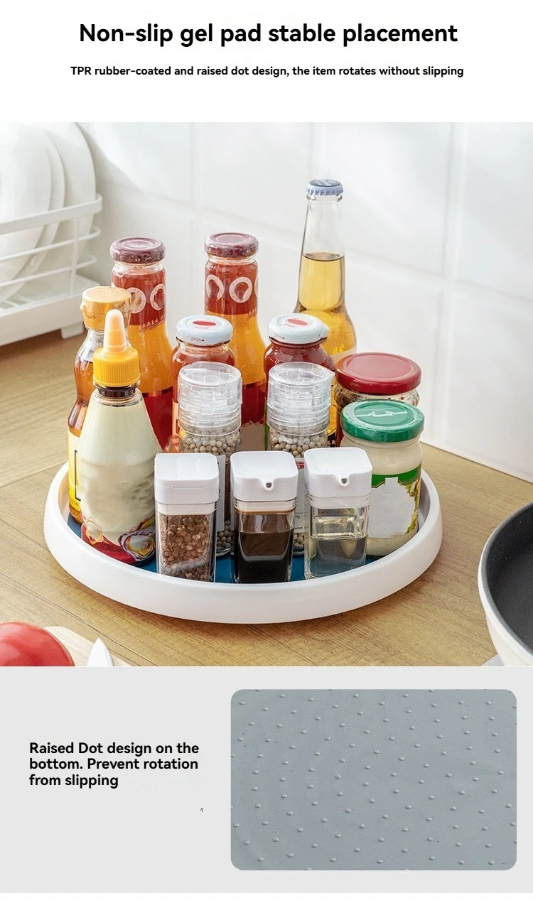 1Pc/Kitchen Seasoning Storage Rack Double-Layer Rotating Storage Rack Countertop Multi-Functional Condiment Storage Rack