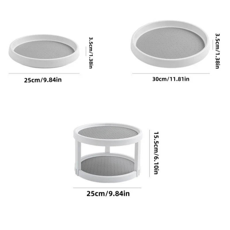 1Pc/Kitchen Seasoning Storage Rack Double-Layer Rotating Storage Rack Countertop Multi-Functional Condiment Storage Rack