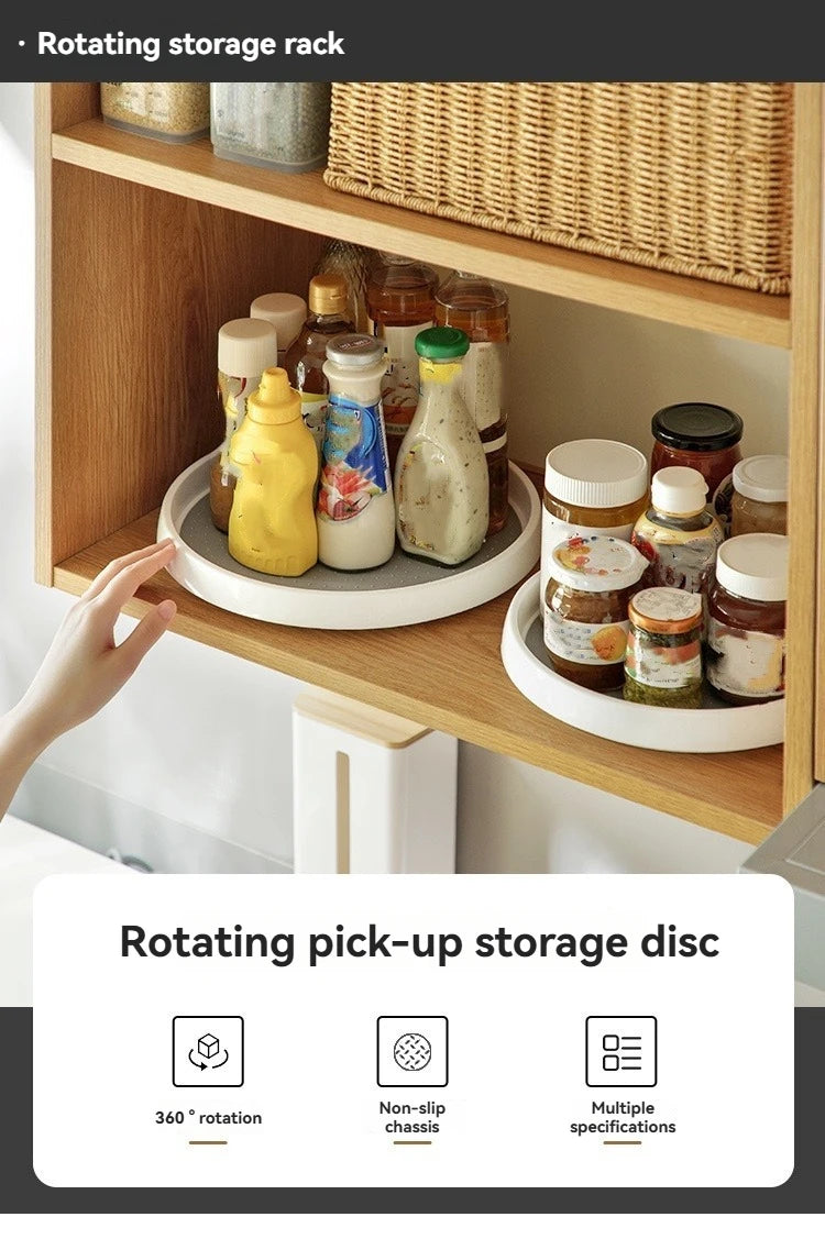1Pc/Kitchen Seasoning Storage Rack Double-Layer Rotating Storage Rack Countertop Multi-Functional Condiment Storage Rack