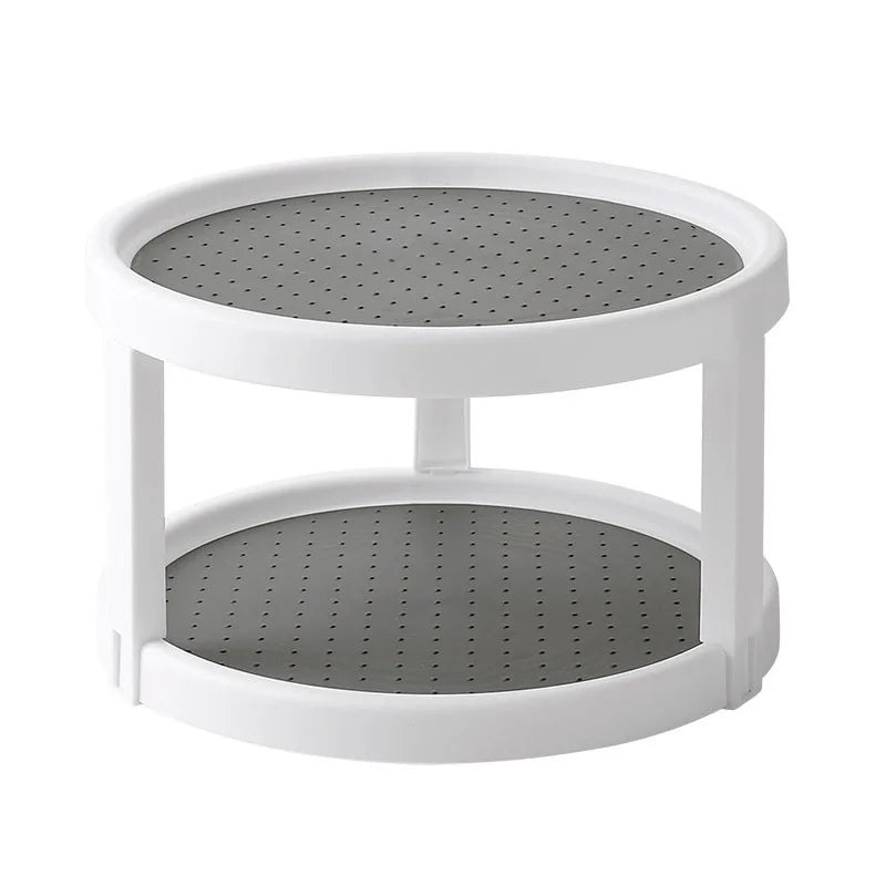 1Pc/Kitchen Seasoning Storage Rack Double-Layer Rotating Storage Rack Countertop Multi-Functional Condiment Storage Rack