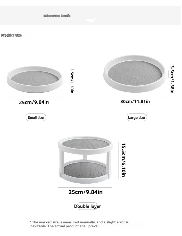 1Pc/Kitchen Seasoning Storage Rack Double-Layer Rotating Storage Rack Countertop Multi-Functional Condiment Storage Rack