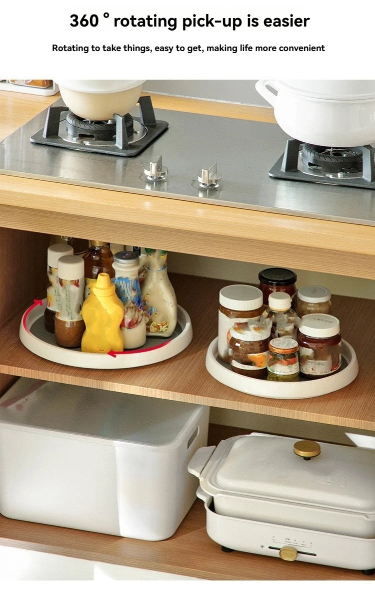1Pc/Kitchen Seasoning Storage Rack Double-Layer Rotating Storage Rack Countertop Multi-Functional Condiment Storage Rack