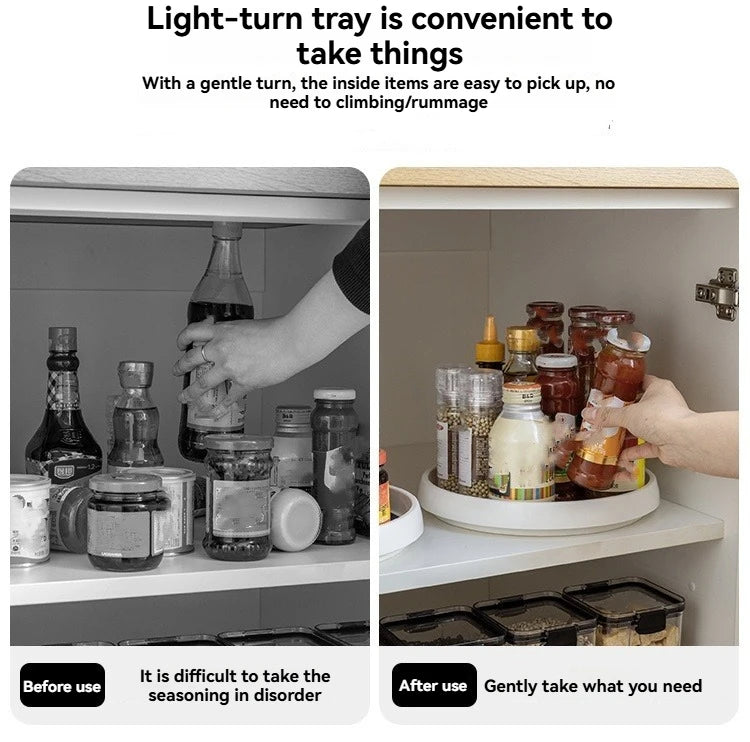 1Pc/Kitchen Seasoning Storage Rack Double-Layer Rotating Storage Rack Countertop Multi-Functional Condiment Storage Rack
