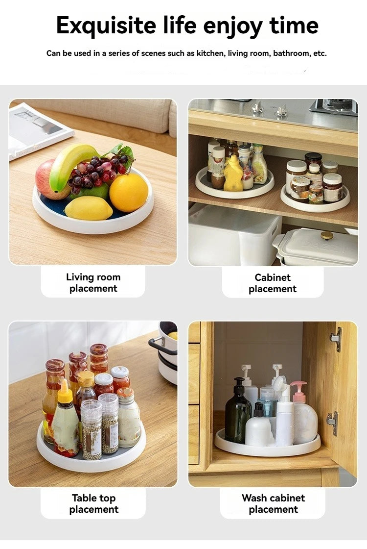 1Pc/Kitchen Seasoning Storage Rack Double-Layer Rotating Storage Rack Countertop Multi-Functional Condiment Storage Rack
